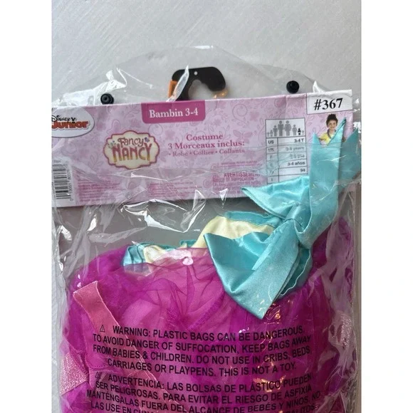 Disney Junior Fancy Nancy 3-piece costume set Sz 3t/4t Dress Pants Necklace - Picture 5 of 12